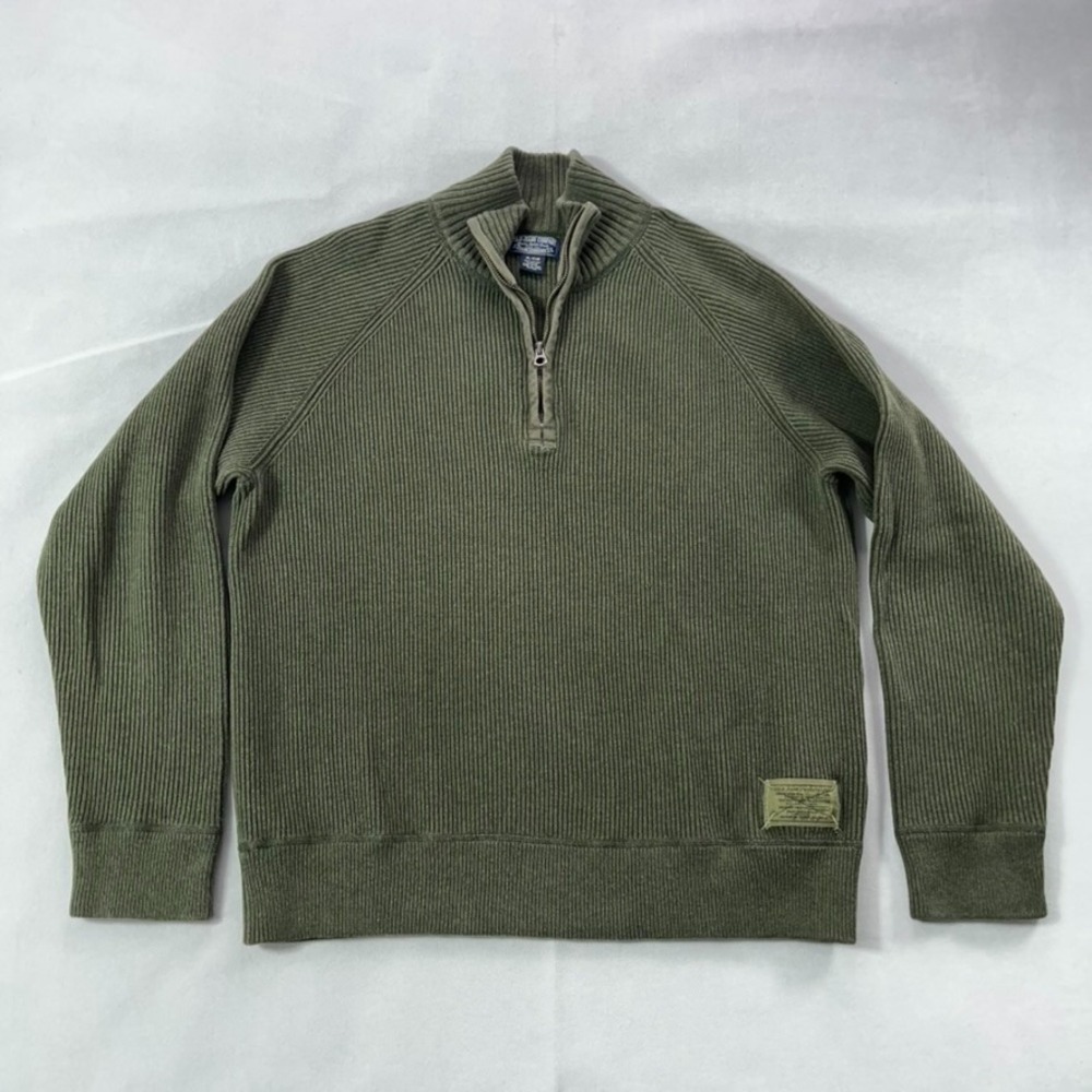 Ralph Lauren Polo Jeans Co 1/4 Zip Sweater Men XL Olive Green‎ Standard Issue